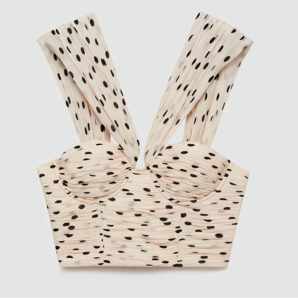 Mango CAPSULE COLLECTION Draped top with Corset Neckline NWT